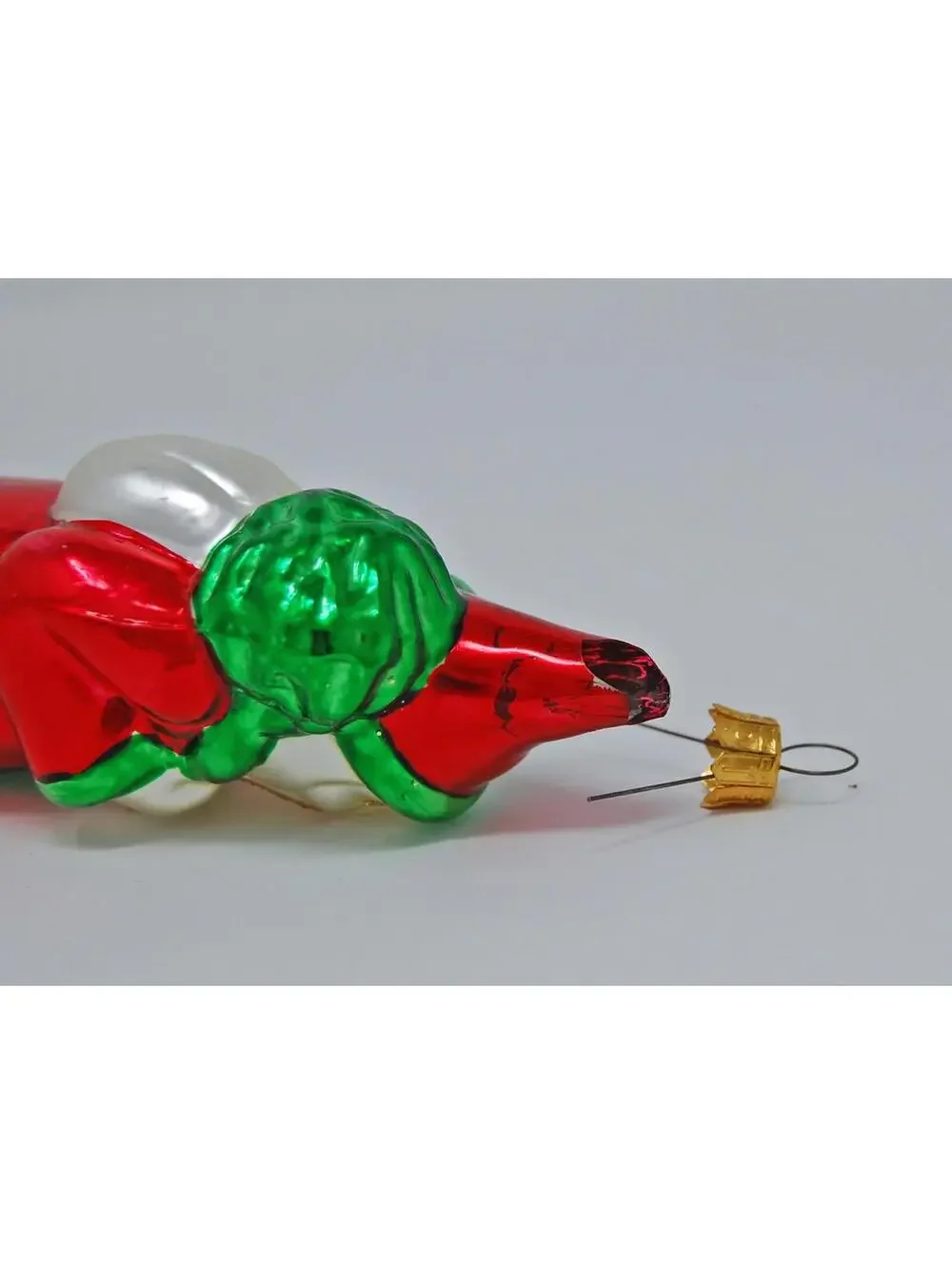 Pier 1 Mercury Glass Old World Santa Shaped Christmas Ornament Vintage